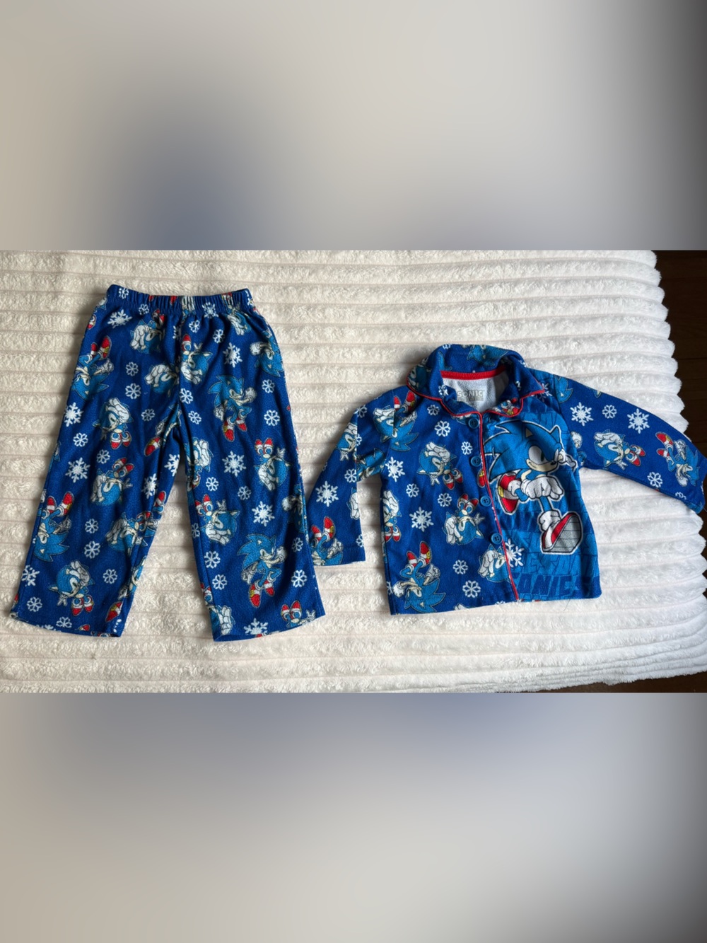 Kids Blue Sonic Character Pajama Set - Unbranded